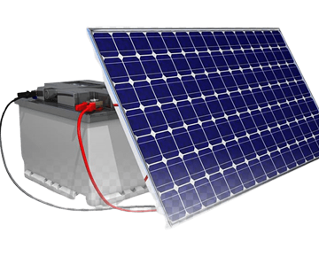 Solar panel and battery connected